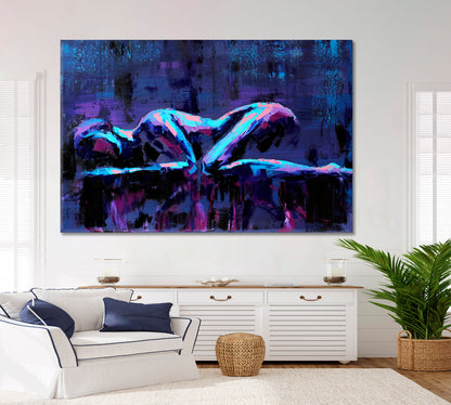 MOUNTAINS Lying Girl Body Shape Conceptual Abstract Painting Contemporary Art Artesty   