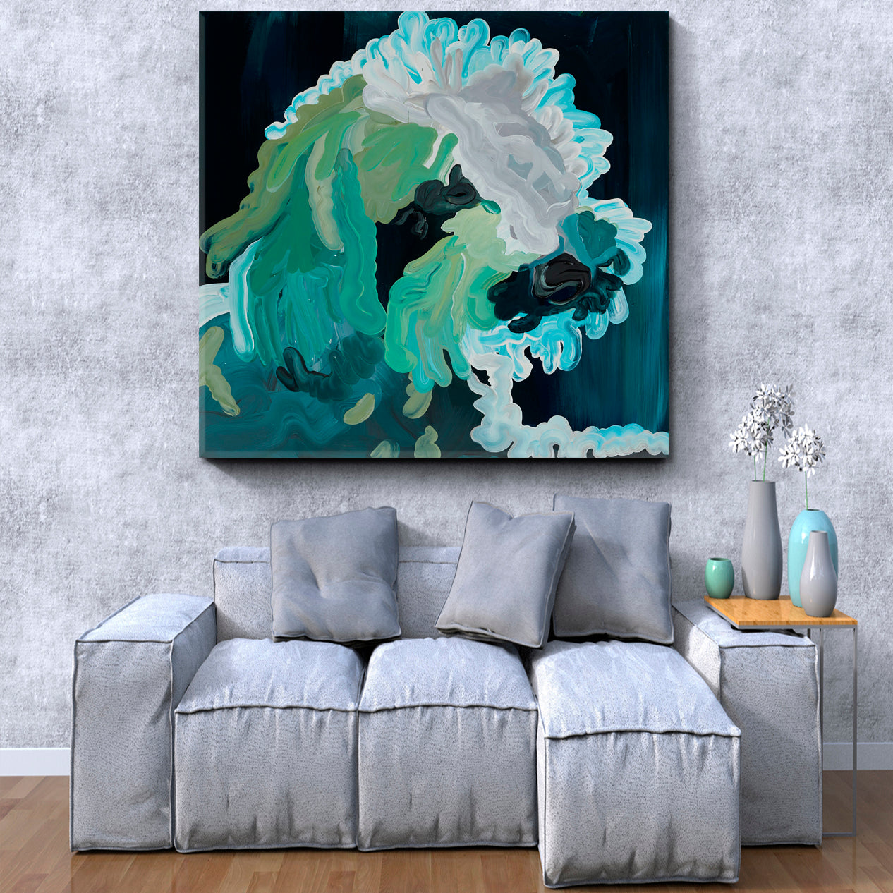MODERN OBSERVATION AND ABSTRACTION  Teal Turquoise Mint Abstract Art Print Artesty   