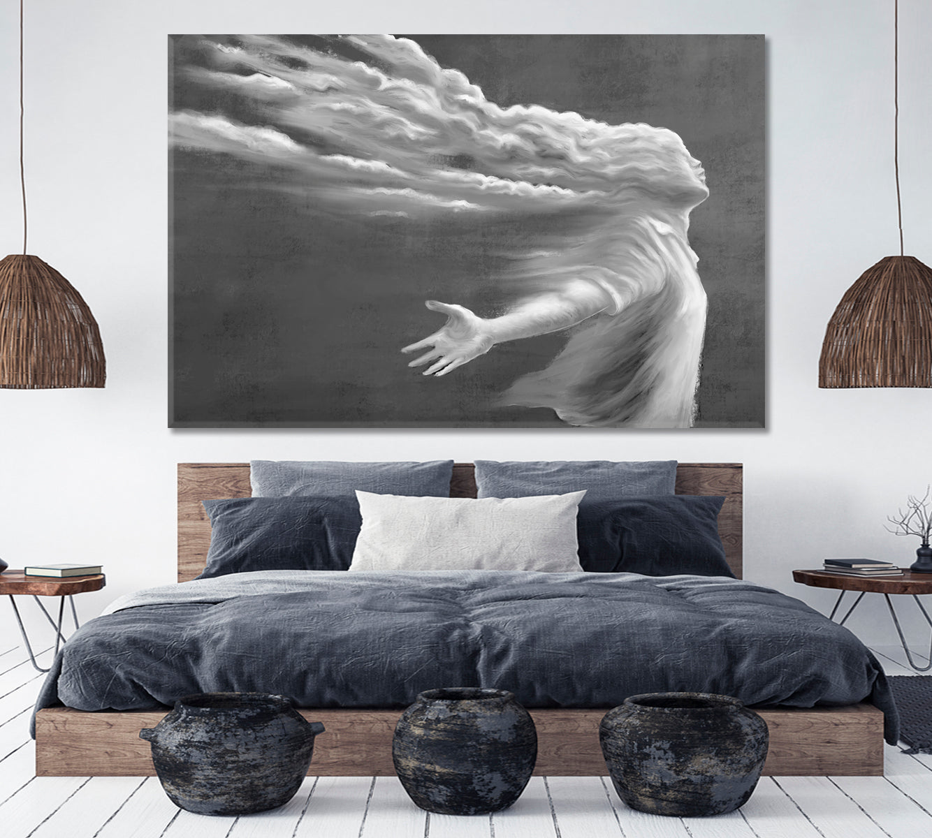 TOWARD THE WIND Spiritual Freedom Dream Happiness Concept Surreal Art Surreal Fantasy Large Art Print Décor Artesty 1 panel 24" x 16" 