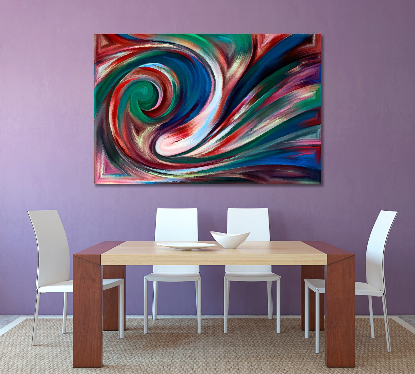 Abstract Design Colorful Curves Abstract Art Print Artesty 1 panel 24" x 16" 