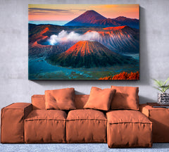 Mount Bromo Active Volcano High Peak Tengger Massif Java Indonesia Famous Landmarks Artwork Print Artesty   