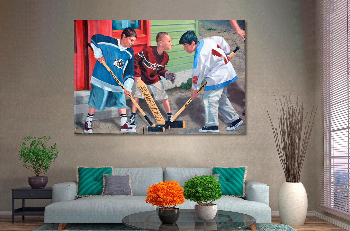 SPORT CHAMPIONS Street Art Urban Graffiti  Hockey Fans Boys Canvas Print Motivation Sport Poster Print Decor Artesty   