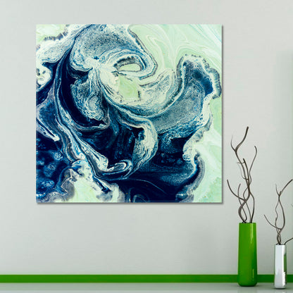 TRENDY MARBLE Abstract Fluid Art  - Square Panel Fluid Art, Oriental Marbling Canvas Print Artesty   