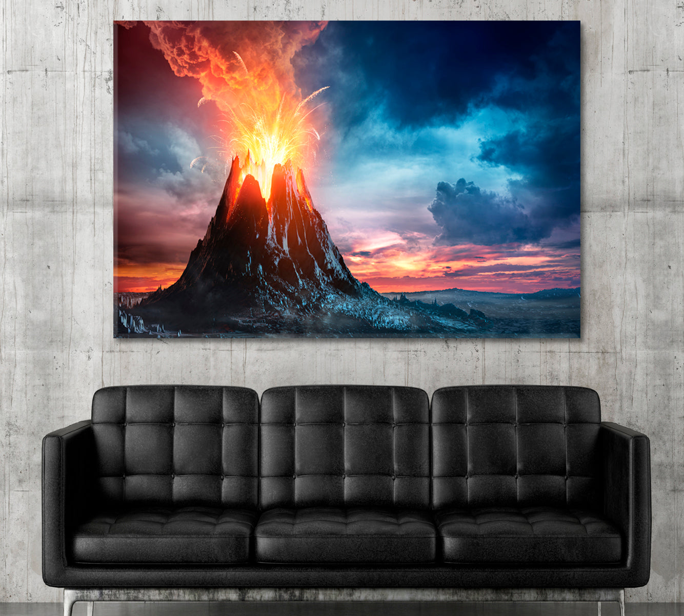 Volcanic Mountain in Eruption Scenery Landscape Fine Art Print Artesty   