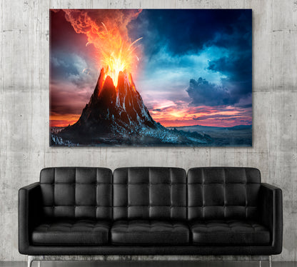 Volcanic Mountain in Eruption Scenery Landscape Fine Art Print Artesty   