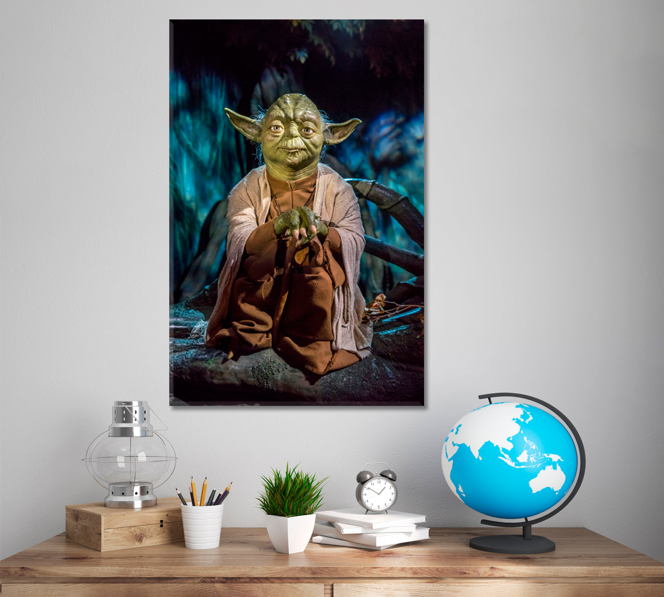 Jedi Master Yoga Dagobah Star Wars Peaceful Meditating Giclée Canvas | Vertical TV, Cartoons Wall Art Canvas Artesty   