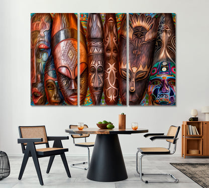 African Abstract Masks Abstract Art Print Artesty   