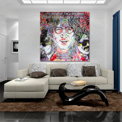 John Lennon Inspired Lyrics from Beatles Songs Street Art - S Street Art Canvas Print Artesty   