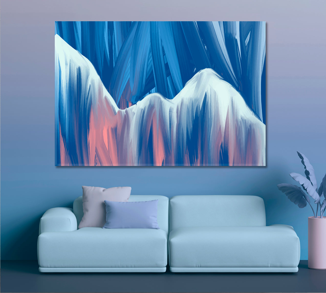 Brush Strokes Abstract Mountains Landscape Modern Art Abstract Art Print Artesty   