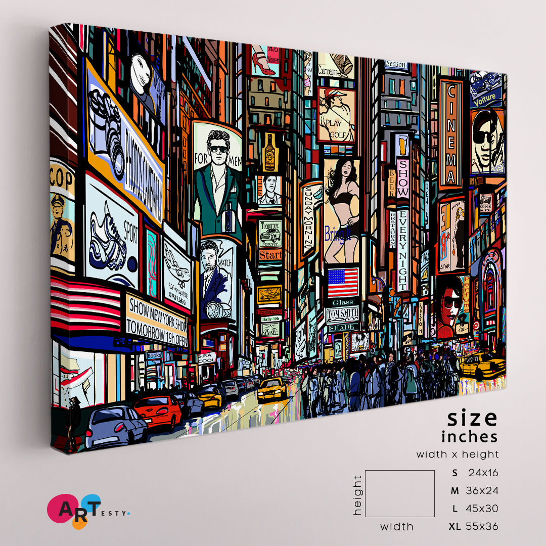 URBAN New York City Street Time Square Abstract Modern Style Abstract Art Print Artesty   
