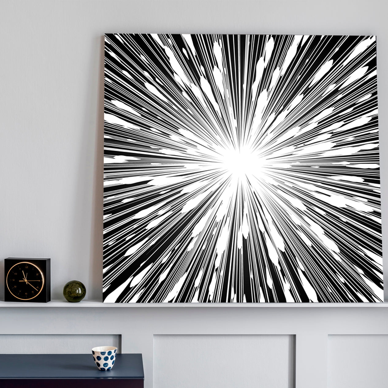 ARROWS Abstract Black & White Trendy Elegant Classy Unique | Square Black and White Wall Art Print Artesty   