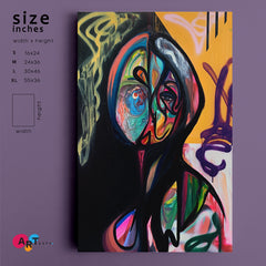 Artistic Abstract Face Modern Contemporary Art Artesty 1 Panel 16"x24" 
