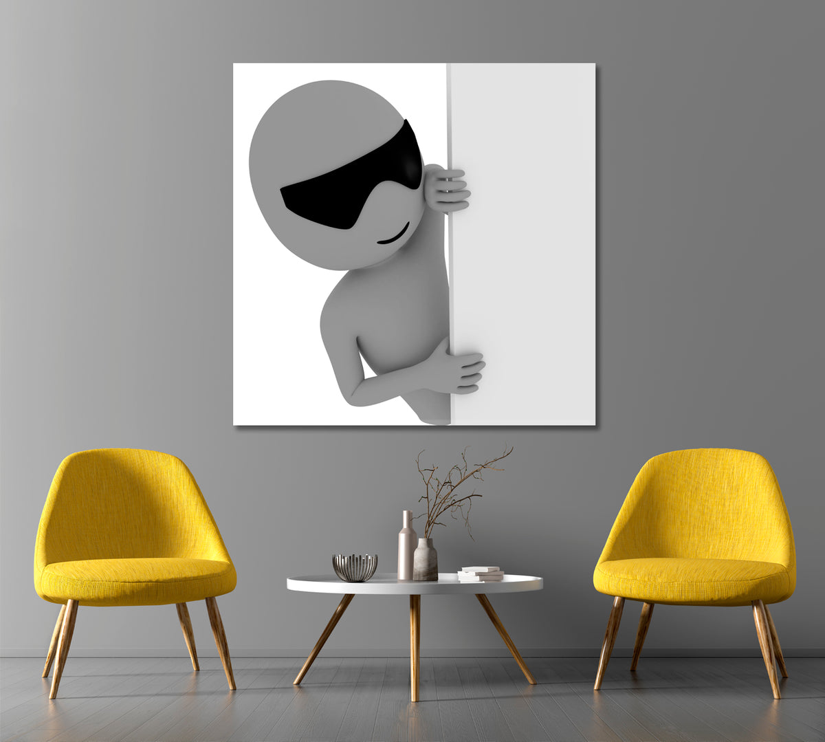 FUNNY POSTER Cool Businessman Character With Glasses Business Concept Wall Art Artesty 1 Panel 12"x12" 