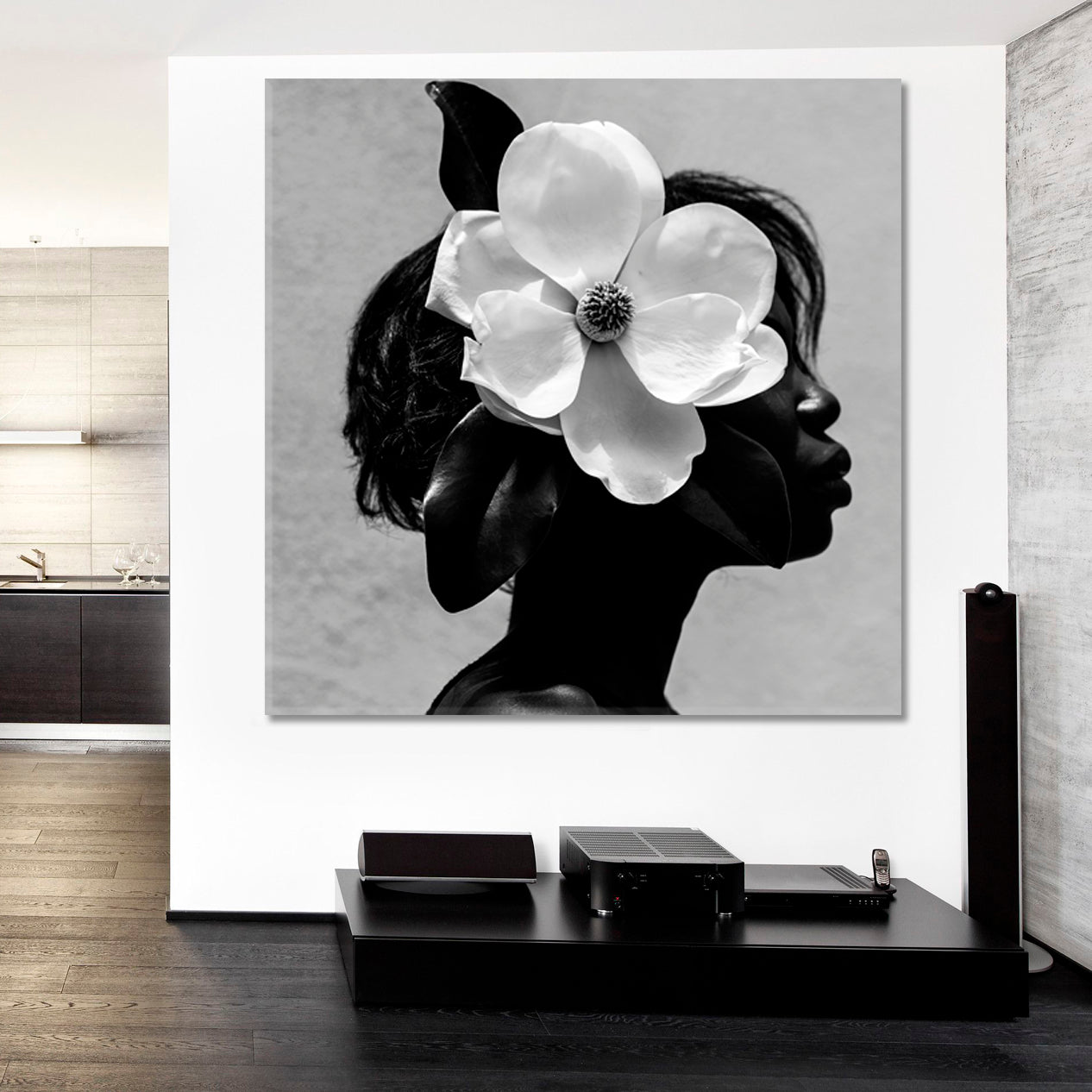 Black Women African American Girl Beauty Contemporary - S Black and White Wall Art Print Artesty   