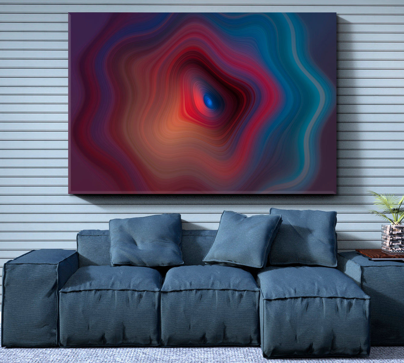 Rainbow Graphic Circular Waves Abstract Gradient Modern Artwork Abstract Art Print Artesty   
