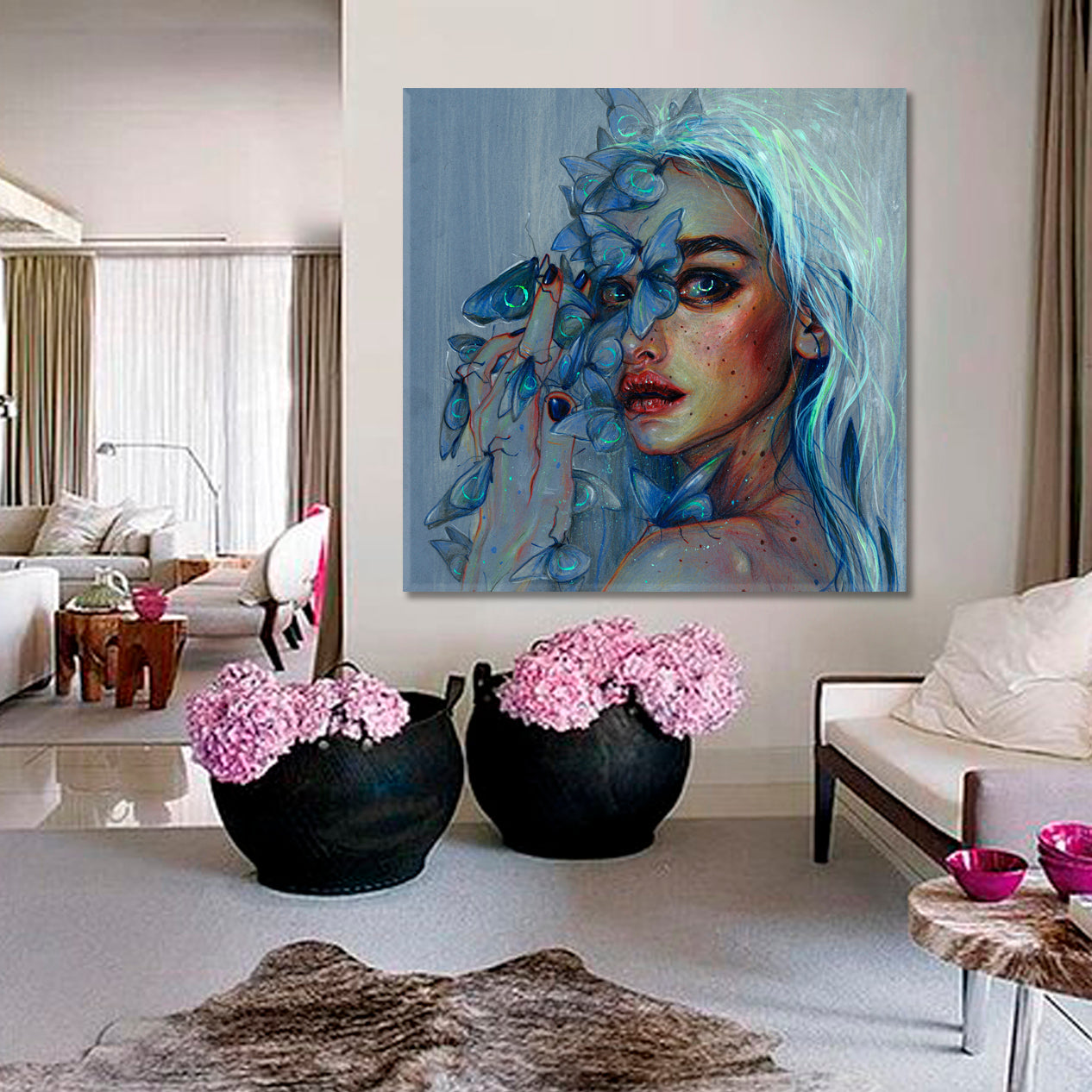 BLUE DREAM Refined Art Beautiful Girl Contemporary Fantasy - S Fine Art Artesty   