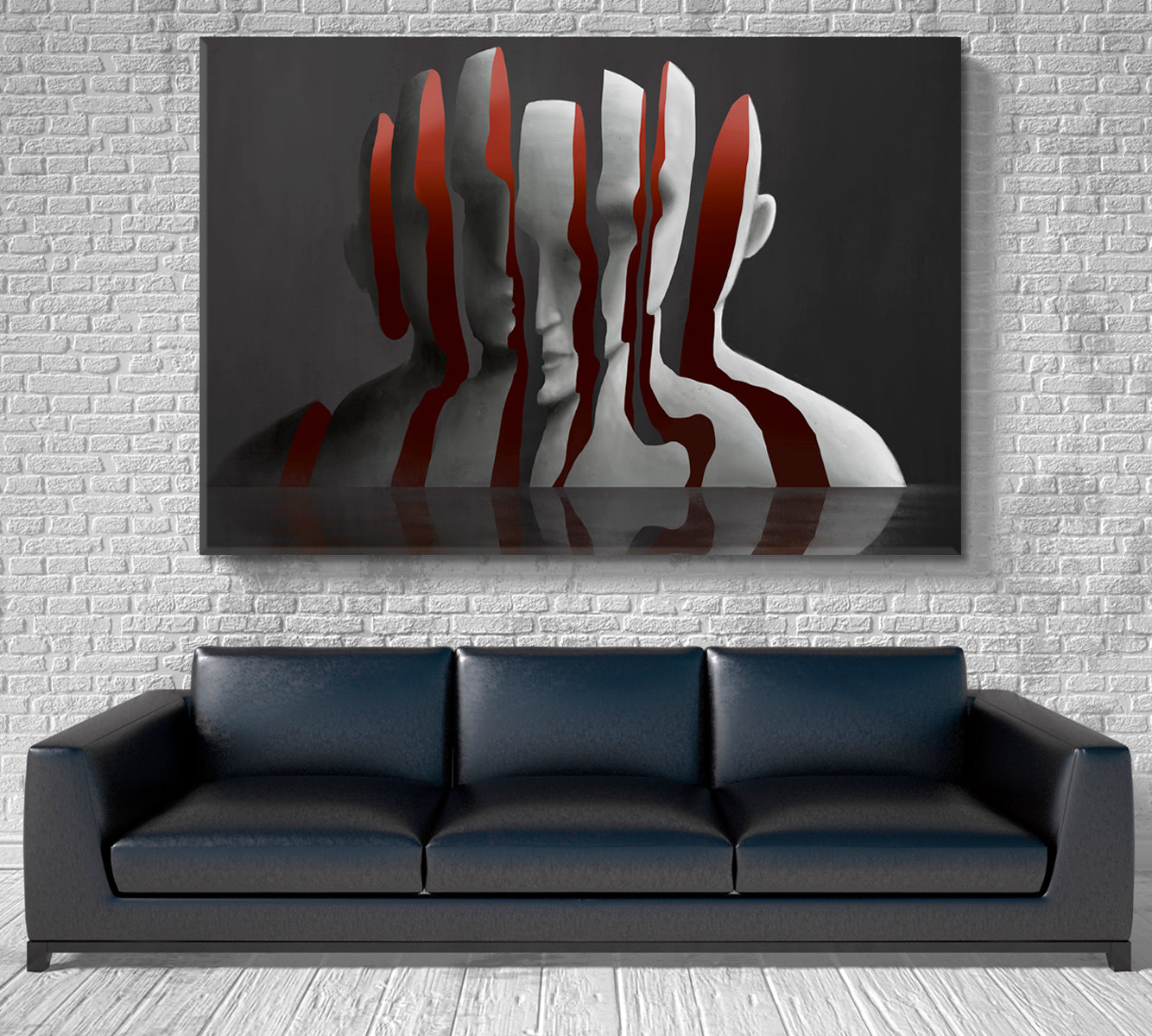 HUMANKIND Portrait Broken Man Surreal Psychological Painting Surreal Fantasy Large Art Print Décor Artesty 1 panel 24" x 16" 