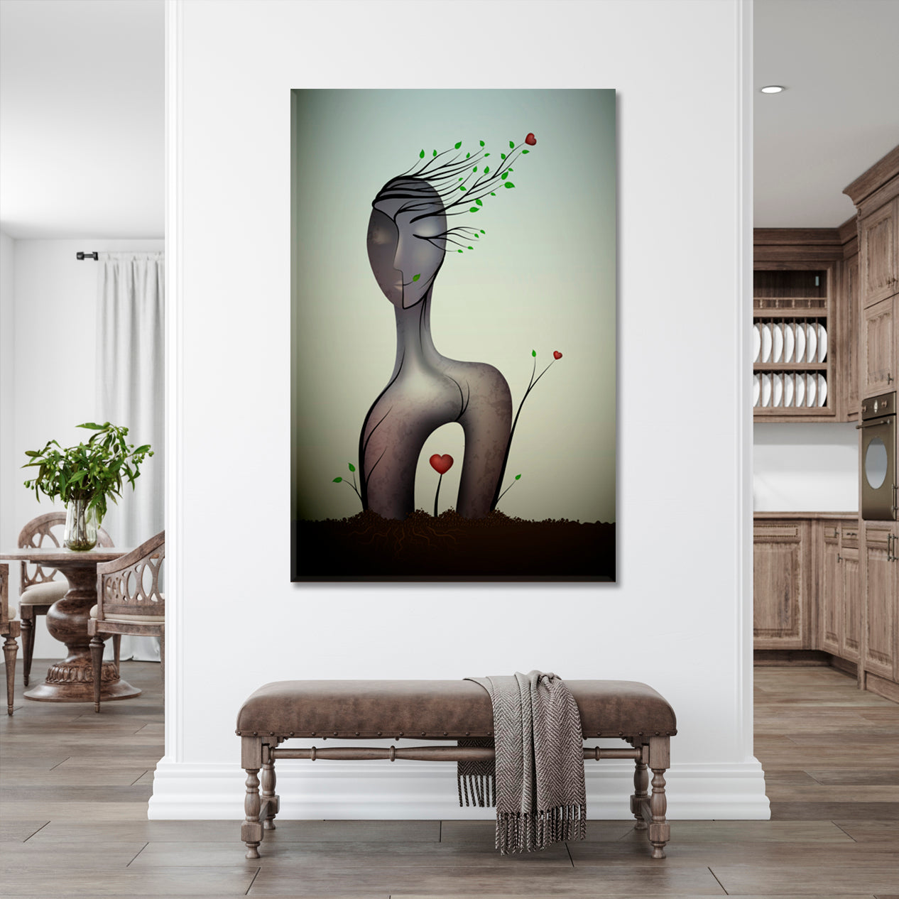 IN LOVE Woman Shapes Abstract Contemporary Surrealism Surreal Fantasy Large Art Print Décor Artesty   
