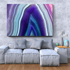 Amazing Violet Agate Crystal Cross Section Purple Abstract Structure Abstract Art Print Artesty   