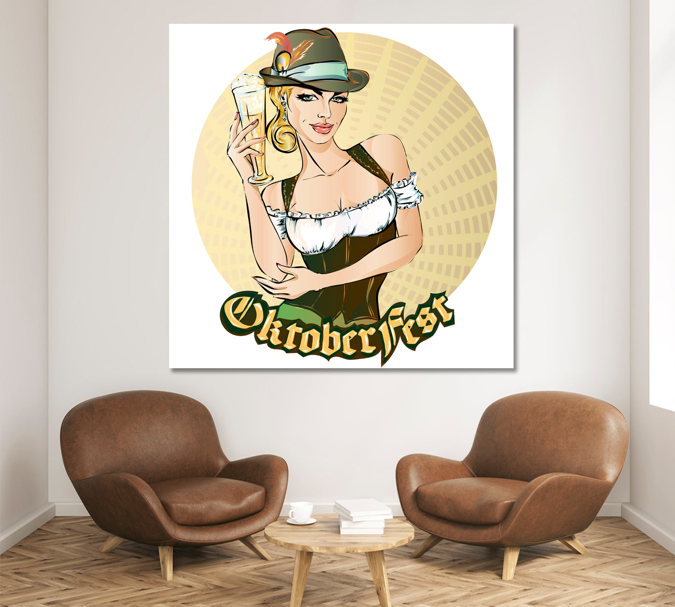 Oktoberfest Pin-up Woman Poster Religious Modern Art Artesty   