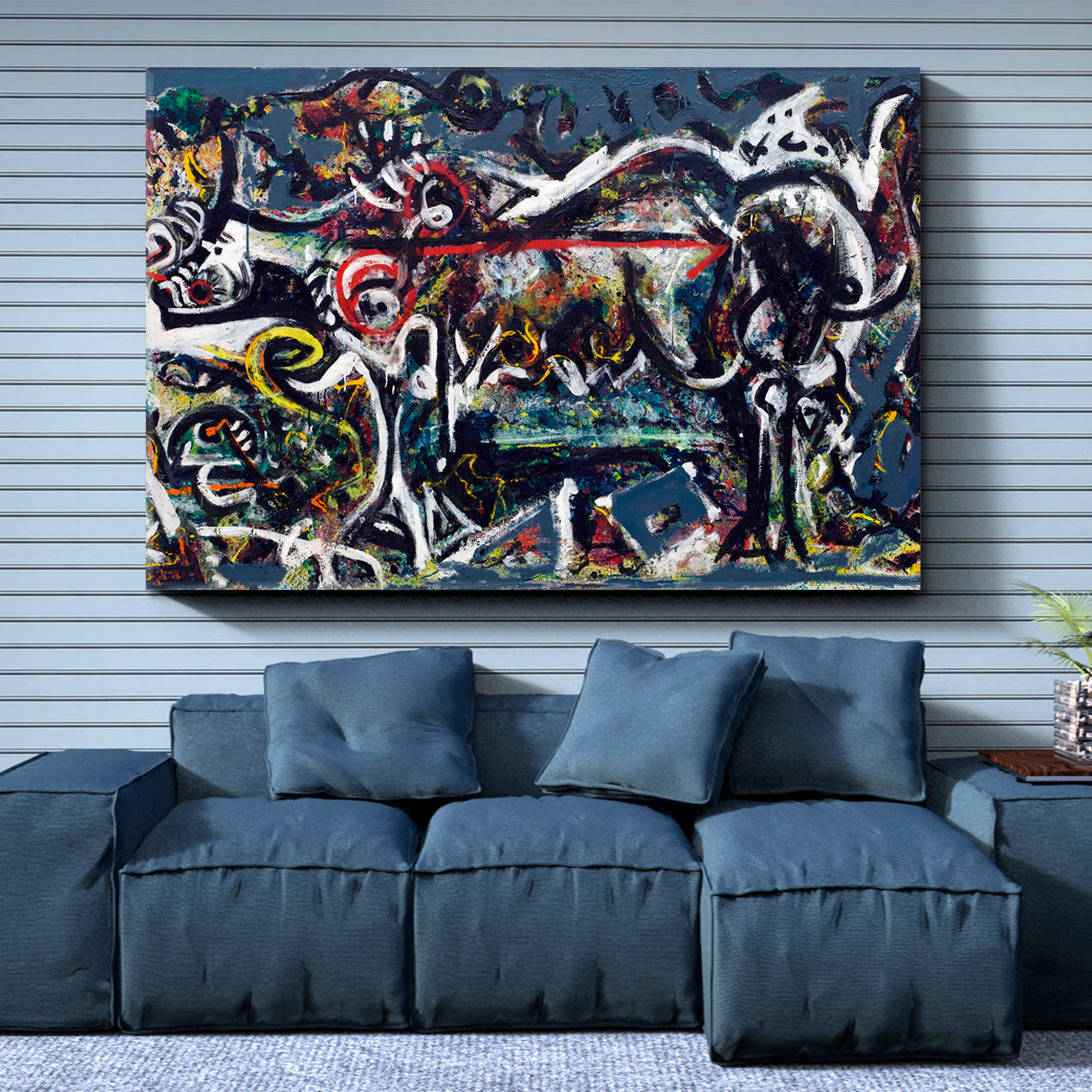 WOLF Abstract Jackson Pollock Style Contemporary Art Artesty   