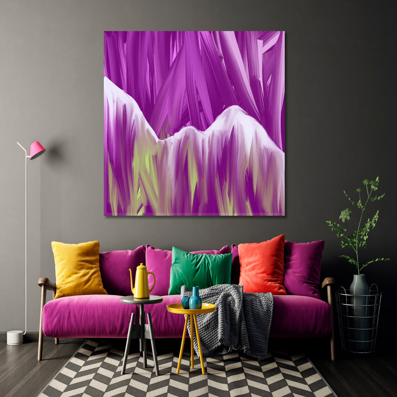 Purple Mountains Landscape Abstract Modern Art Abstract Art Print Artesty   