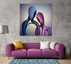 TOGETHER FOREVER Couple in Love Abstract Shapes Modern Art Abstract Art Print Artesty 1 Panel 12"x12" 