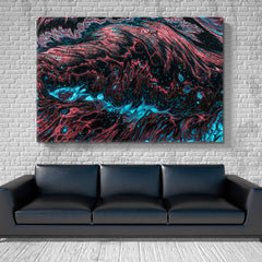 FRACTAL Turquoise Coral Black Abstract Creative Pattern Abstract Art Print Artesty   