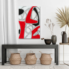 MODERN ABSTRACT EXPRESSIONISM RED BLACK GREY WHITE Abstract Art Print Artesty   