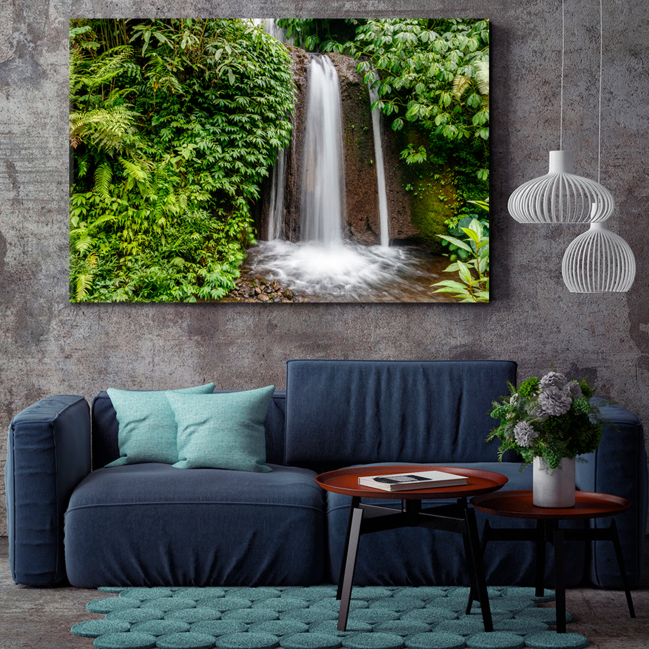 Tropical Jungle Rainforest Banyumala Twin Waterfalls Bali Tropical, Exotic Art Print Artesty 1 panel 24" x 16" 