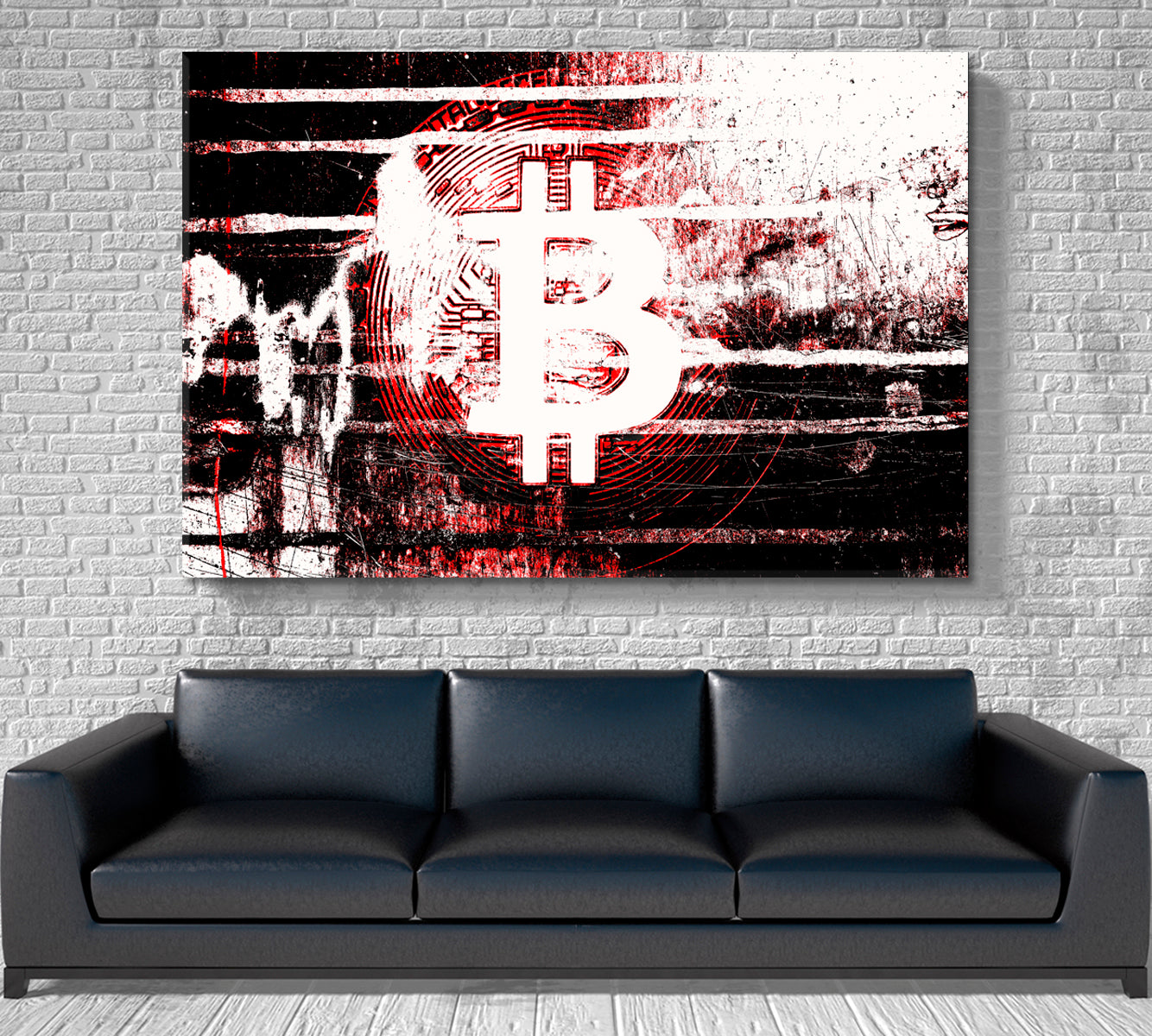 Bitcoin Cryptocurrency BTC Bit Coin Abstract Grunge Office Poster Business Concept Wall Art Artesty   