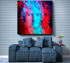 Greek God Apollo Belvedere Abstract Blue Red Creative Anaglyph Effect Contemporary Art Artesty   