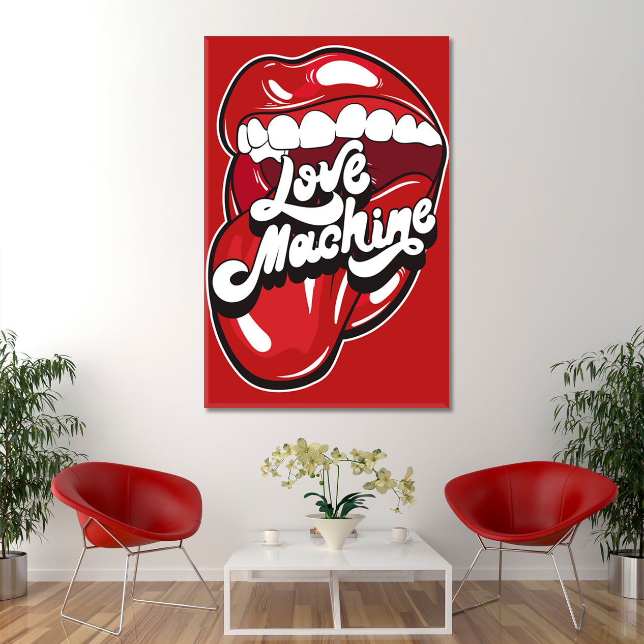 Love Machine Open Mouth Poster Pop Art Canvas Print Artesty 1 Panel 16"x24" 