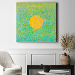 Beach Life High Noon Abstract Rich Green Yellow Colors Minimalist Canvas Pritn Home Décor Artesty 1 Panel 12"x12" 