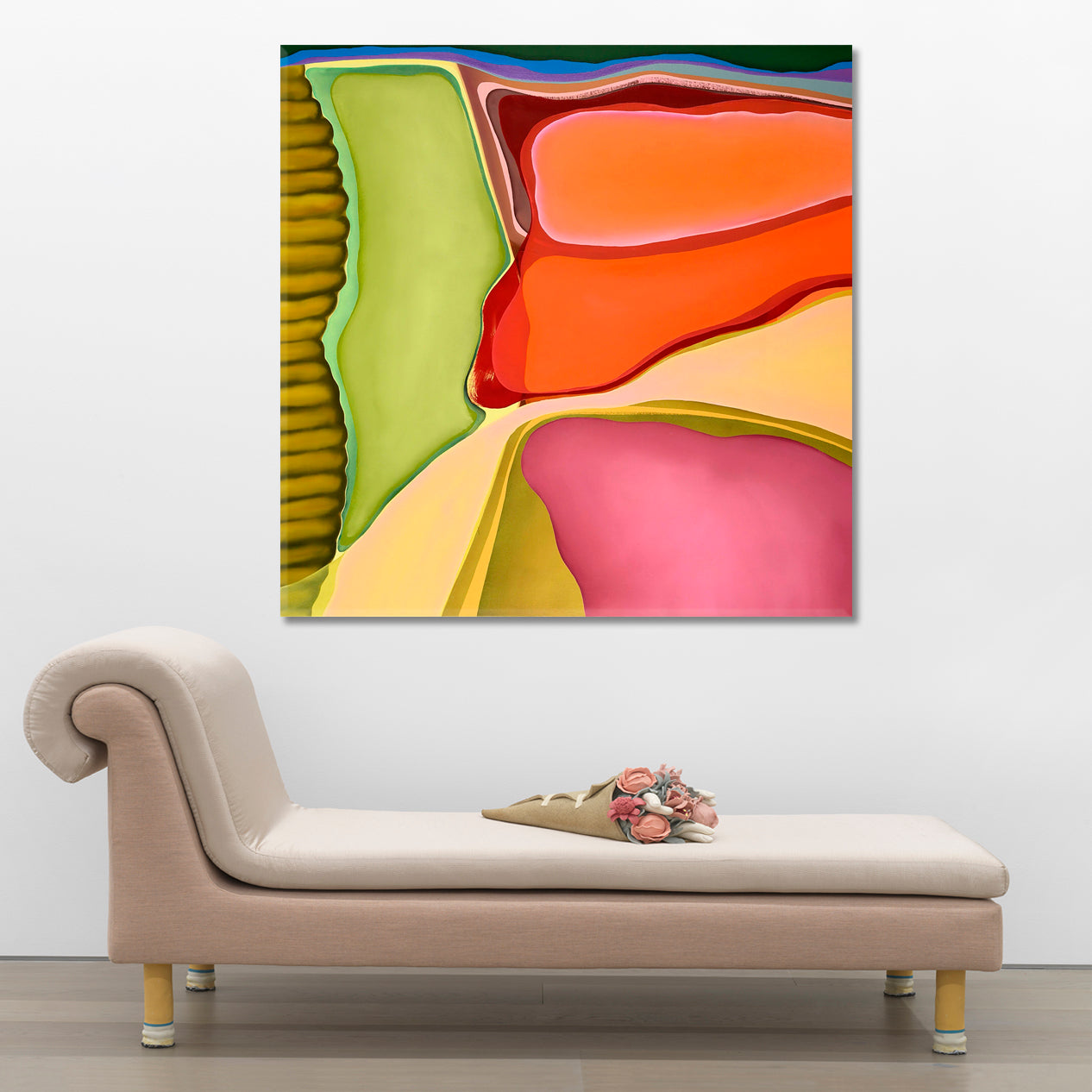 ABSTRACT Vibrant Swirling Multiple Layers Shapes Planes Composition Abstract Art Print Artesty 1 Panel 12"x12" 