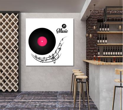 ROLLING RECORD Vinyl Disc Music Notes Spiral Music Wall Panels Artesty   