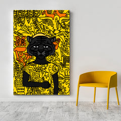 NFT Mystic Mexican Black Cat Poster Abstract Art Print Artesty   