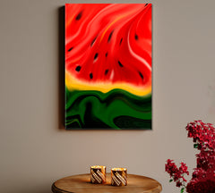 Abstract Watermelon Vibrant Green Red Flow Artistic Modern Fine Art Abstract Art Print Artesty   
