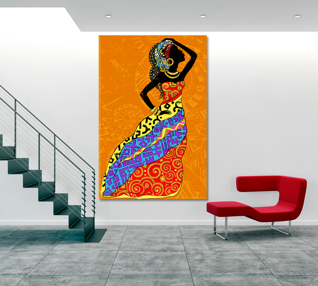 Beautiful Black African Woman African Style Canvas Print Artesty   