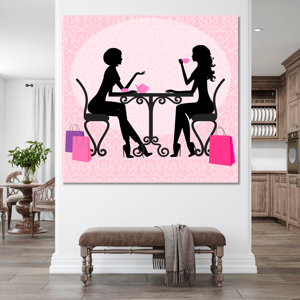 Girls in Cafe Restaurant Modern Wall Art Artesty   