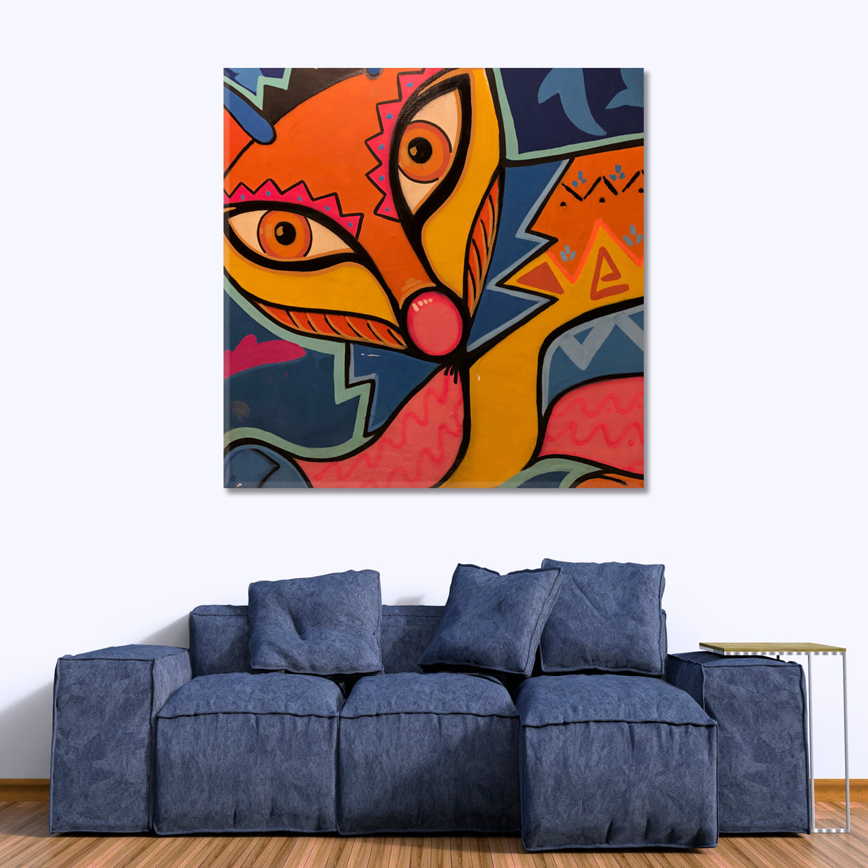 ABSTRACT FOX Modern Vibrant Abstraction Animals Canvas Print Artesty   