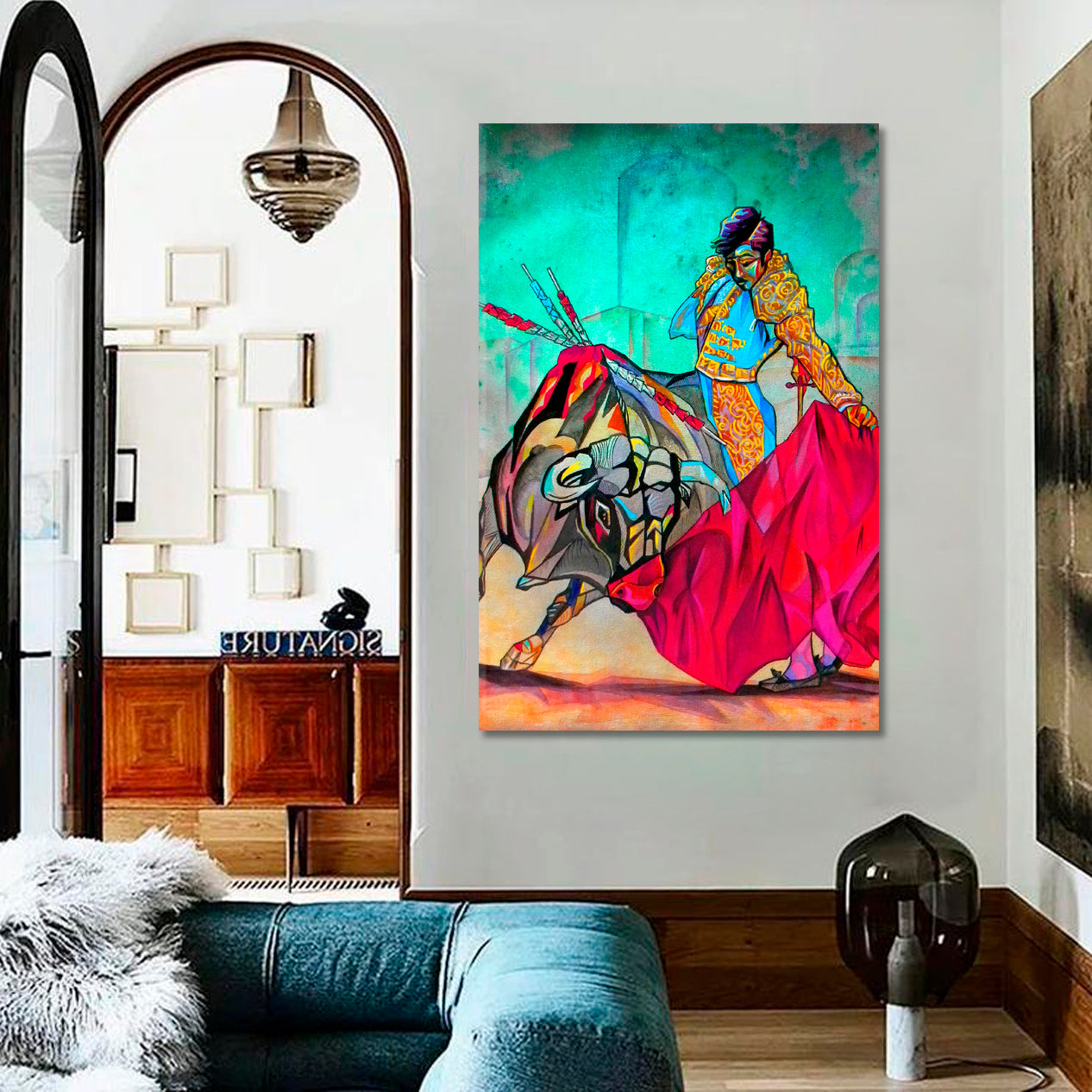 CORRIDA Bull & Bullfighter Cubism Art Fine Art Artesty   