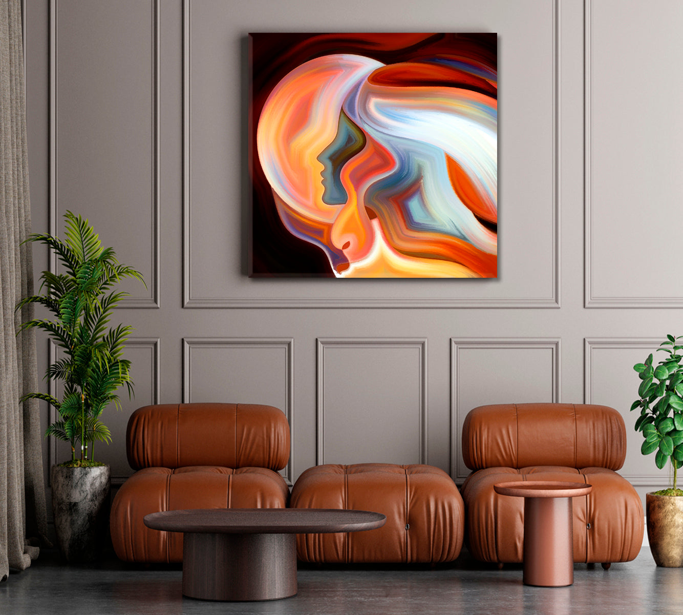 MODERN ART Interlacing Colored Lines Abstract Art Print Artesty   