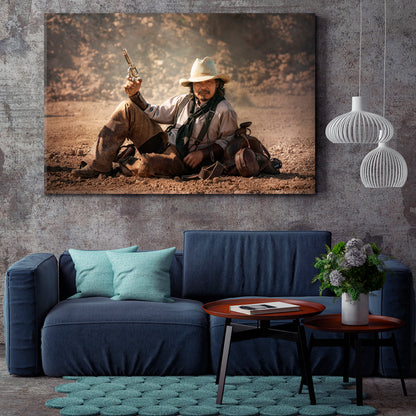 COWBOY TEXAS RANGER Wild West Vintage Retro Style Rodeo Icon Vintage Affordable Canvas Print Artesty   