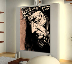 CHRIST'S FACE Jesus Christ Portrait Christian Religion Symbol - V Religious Modern Art Artesty   