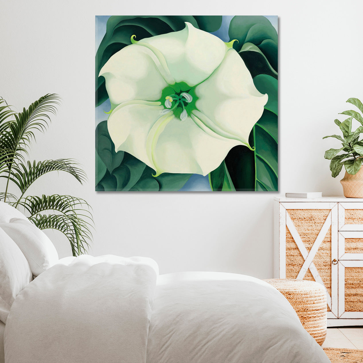 White Flower Large Flowers Abstract Forms  - Square Fine Art Artesty   