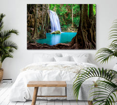 JUNGLE LIANA VINES Waterfall Cliff Erawan National Park Kanchanaburi Scenery Landscape Fine Art Print Artesty   