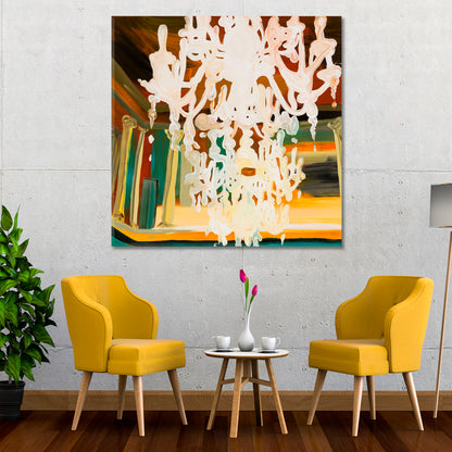 CHANDELIER Abstract Contemporary Fine Art Artesty 1 Panel 12"x12" 