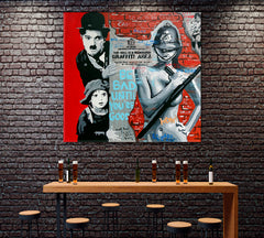 Charly | Graffity Contemporary Fine Art Modern Art Trendy Canvas Print Wall Art Decor - Square Contemporary Art Artesty   