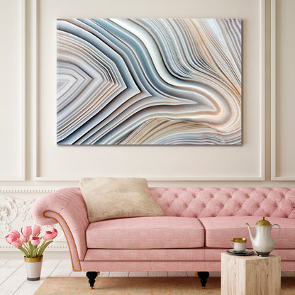 MARBLE ABSTRACT NATURALISM Amazing Agate Banded Crystal Fluid Art, Oriental Marbling Canvas Print Artesty   